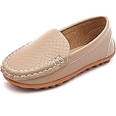 LONSOEN Toddler Little Kid Boys Girls Soft Slip On Loafers Dress Flat Shoes
