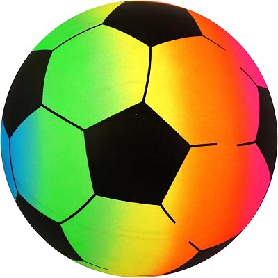 HENBRANDT Rainbow Football 20cm PVC Uninflated Plastic Toy Ball
