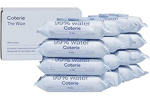 Coterie Baby Wipes for Sensitive Skin, Plant-Based and Plastic-Free Fibers, 99% Water, Hypoallergenic, pH Balanced, Unscented, Clean and Gentle Baby Essentials, 16 Pack, 896 Count
