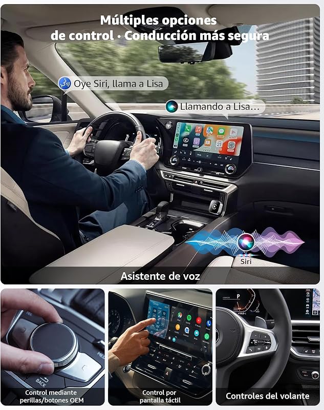 Adaptador CarPlay sem fios para automóvel, Mini 2-em-1 CarPlay e conversor sem fios Android Auto, ligação sem fios, USB/USB-C Plug & Play, WiFi dual band, ligação automática rápida