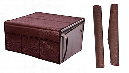 Kuber Industries PVC 1 Piece Fridge Top Cover and 2 Piece Fridge Handle Cover Set - Maroon