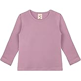 Lilax Girls' Basic Long Sleeve Round Neck Cotton T-Shirt 5 Dusty Rose