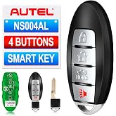 Autel MaxiIM IKEY IKEYNS004AL Programmable Blank Key for Nissan | 4 Buttons Key Fob Replacement, 130FT/ 40M Smart Keyless Entry Remote, Work w/Autel KM100(X) IM508S IM608 PRO 2 IM608S II