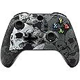 eXtremeRate Lonely Skull Patterned Front Housing Shell for Xbox One S/X Controller, Faceplate Cover Replacement Kit for Xbox Wireless Controller (Model 1708) [Shell Only, Controller Not Included]