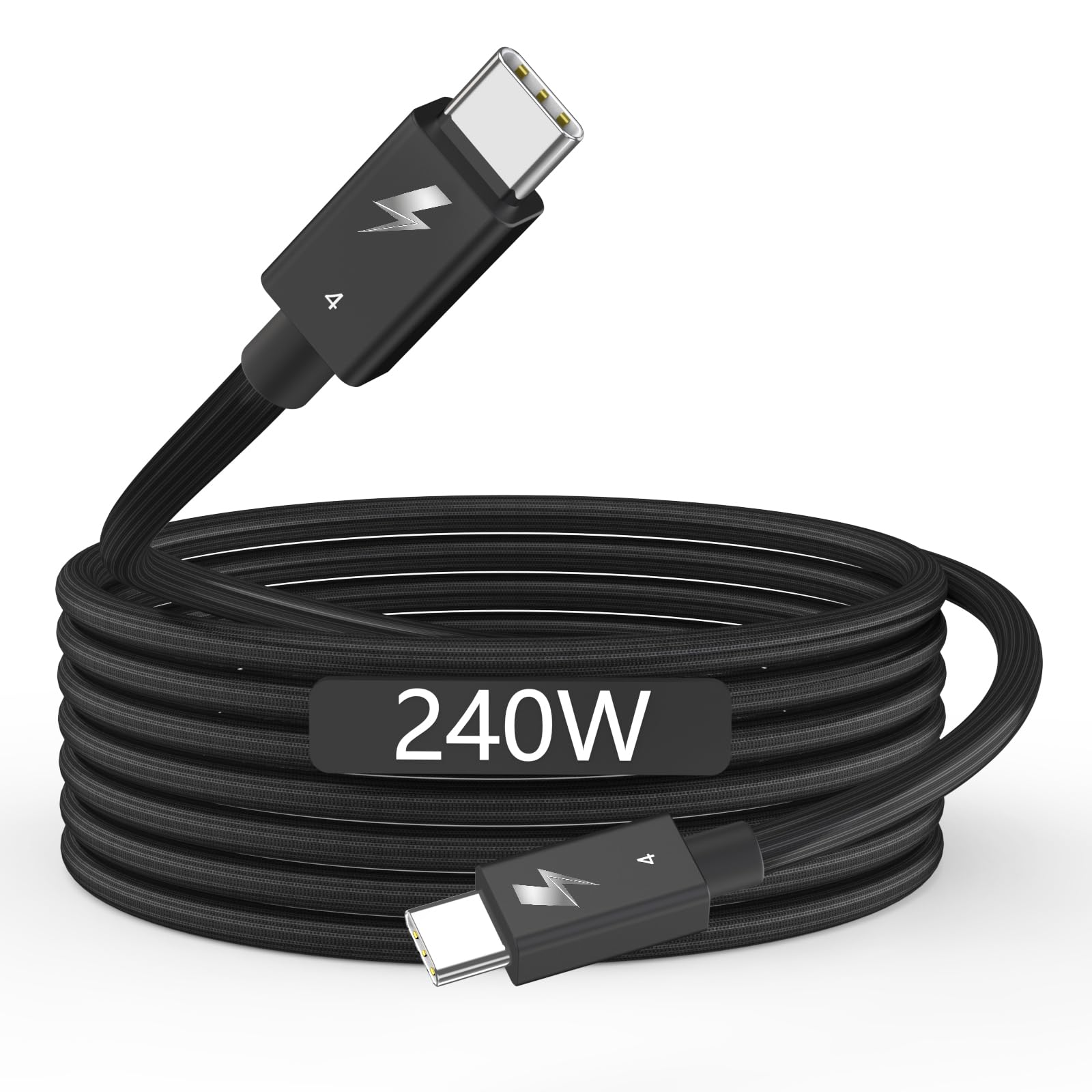 Photo 1 of [Intel Certified]Long Thunderbolt 4 Cable,6.6FT USB C Nylon Braided Cable, 240W Fast Charging Supports 8K Displays/40Gbps Data Transfer Compatible with USB 4,Thunderbolt 3/4,Flexible Cord for MacBook