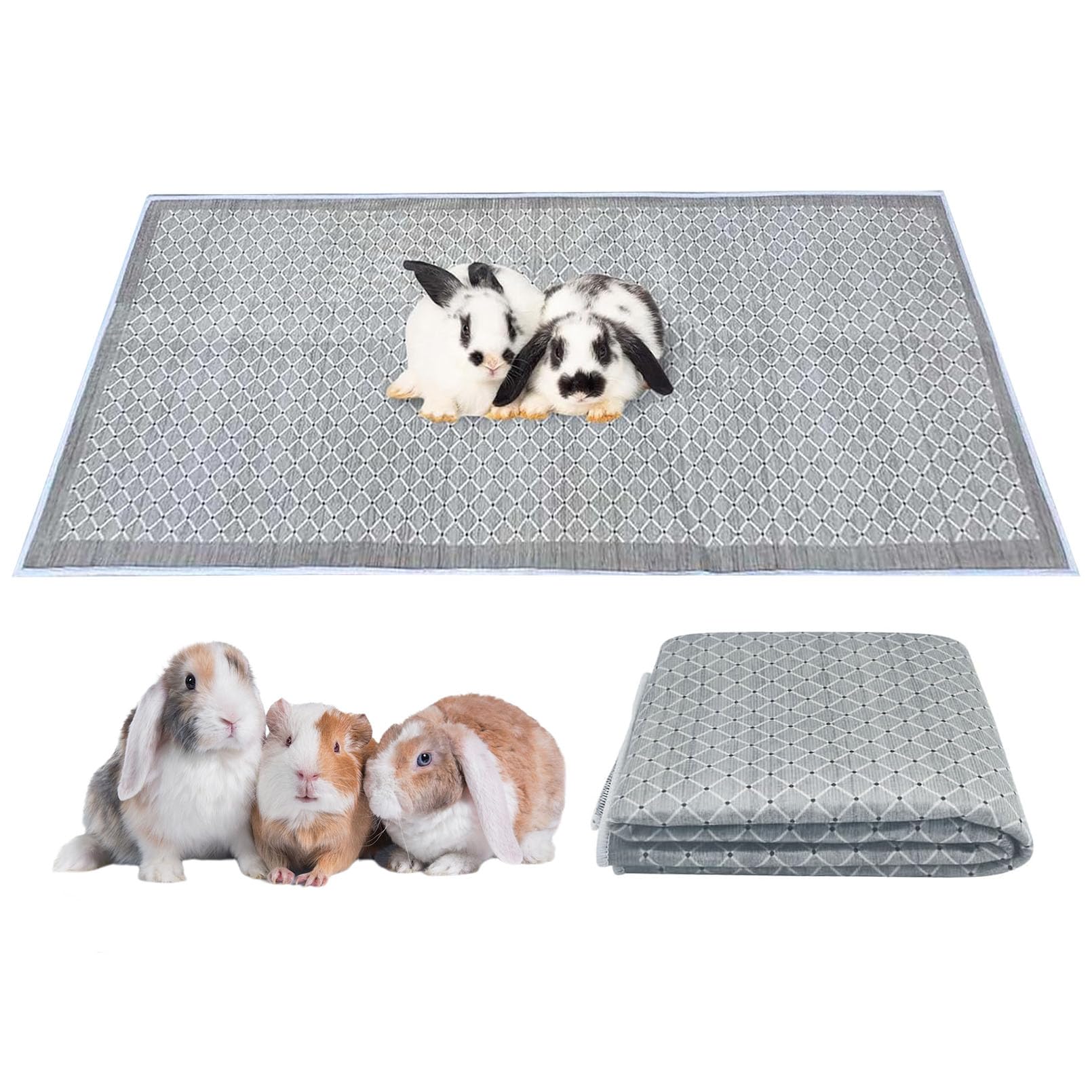 Photo 1 of ***ITEM HAS BITE MARKS AND HAIR/USED***

kathson Rabbit Cage Liners Washable 31"x78" Reusable Guinea Pig Cage Liner Soft Bunny Floor Mat Non-Slip Rabbit Rug Super Absorbent Bunny Carpet for Hamsters Ferrets All Small Animals