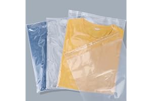 Svaldo Self-adhesive Sealing Clear Bags Resealable for Clothes, 3 Mil Thick 12x16 inch Large Plastic Mailers Travel for Clothing, 50 Pcs Self Seal Apparel Poly Bags for Sweaters, Jeans Shipping