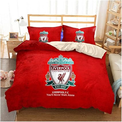 Amazon Com Hoxmoma 3d Liverpool Football Club Duvet Cover Lfc Football Bedding Set Liverpool F C Quilt Covers With Pillowcases For Kids Adults Football Fans Sports Outdoors