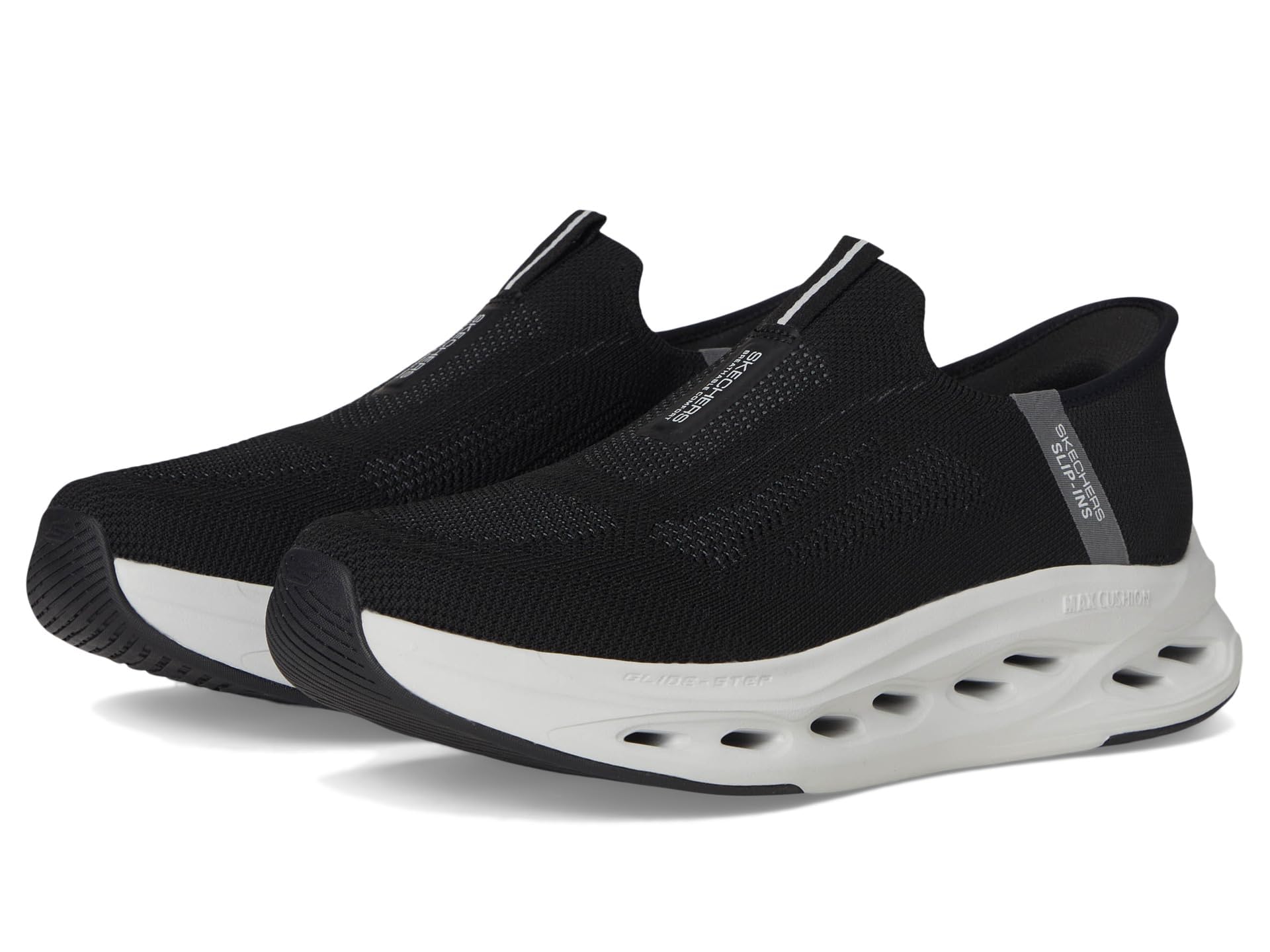 Photo 1 of Skechers Men's Max Cushioning Glide Step Euclid Hands Free Slip-Ins Sneaker, Black/Gray, 10
