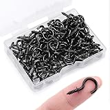 KINGLAKE 100 Pcs 1/2 Inch Screw In Hooks Small Wall Ceiling Hook