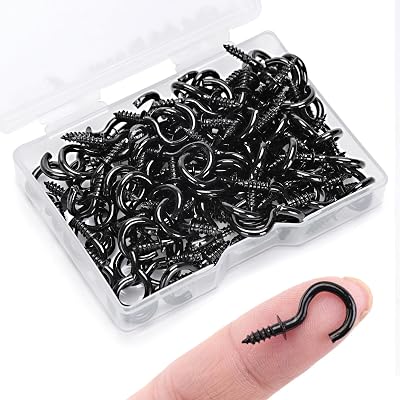 KINGLAKE 100 Pcs 1/2 Inch Screw In Hooks Small Wall Ceiling Hook