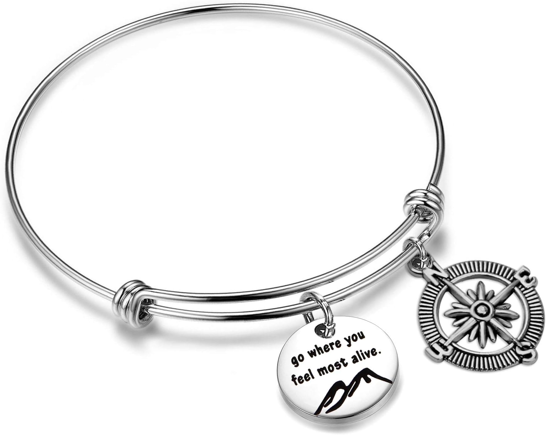 Go Where You Feel Most Alive Compass Bracelet Journey Jewelry