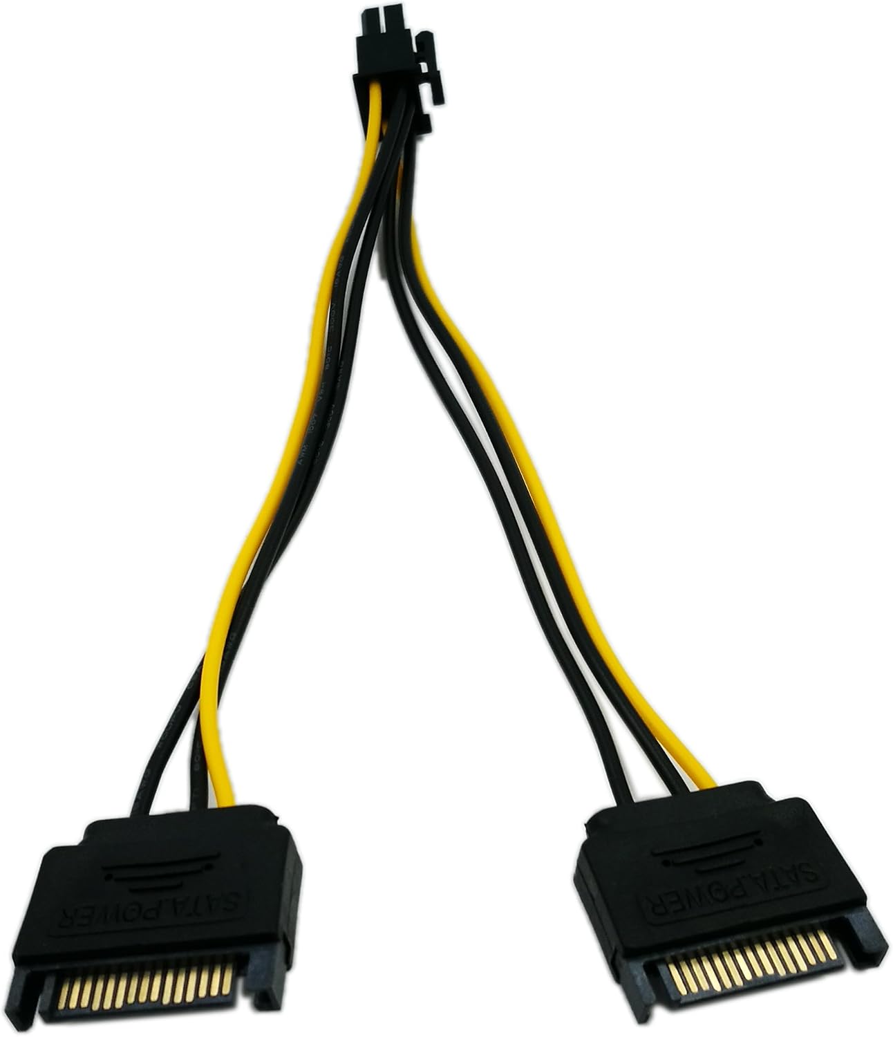 zdyCGTime 6-Inch 6 Pin PCI to 15Pin SATA Power Splitter Express Video Card Power Cable Adapter, BLACK - Image 4