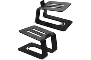 IBVIVIC Metal Desktop Speaker Stands, 1 Pair Studio Monitor Stand Support for Small Medium Bookshelf Computer Speakers Audio Experience (Black)