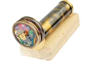 AL QAYIM Handcrafted Brass Kaleidoscope - Vintage Antique Design, 3D Mirror Lens, for Kids & Adults - Mesmerizing Patterns, Endless Creativity Occasions (Vintage)