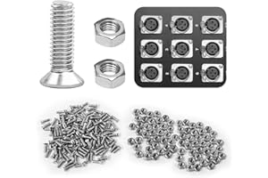 IFFITYA 100 Pieces D Series Panel Screws and Nut Kit - Panel Mount Connector, Audio Server Rack Mounts Screws, Metal Screws for D-Series Panel Rack - M2.5 x 8mm Stainless Steel Screw Fasteners