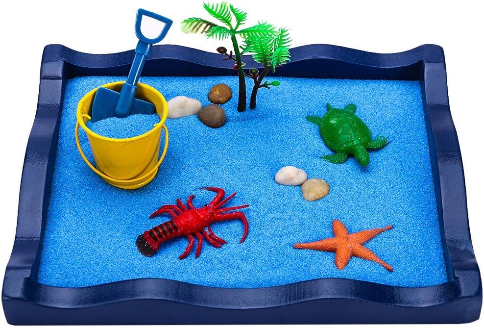 Beach Sandbox for Desk, Miniature Beach and Zen Garden Sand