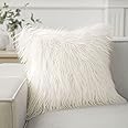 Phantoscope Faux Fur Pillow Cover Decorative Fluffy Throw Pillow Soft Fuzzy Pillow Case Cushion Cover for Bedroom/Couch, Off-