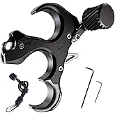 xxiaojun Thumb Release Aid, 3/4 Finger Adjustable Compound Bow Trigger. | Thumb Anti-Slip Grip Bow Trigger with Wrist Straps and Adjustment Tool .Ambidextrous Archery Release Aid for Hunting.