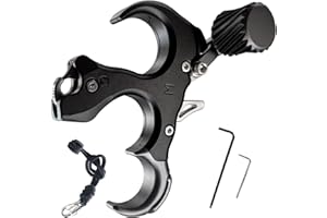 xxiaojun Compound Bow Aid Releaser with Wrist Straps and Adjustment Tool,Archery Release Aids with 3 Thumb Release Adjustable,Aluminum Alloy Aids.for Left and Right Handers.