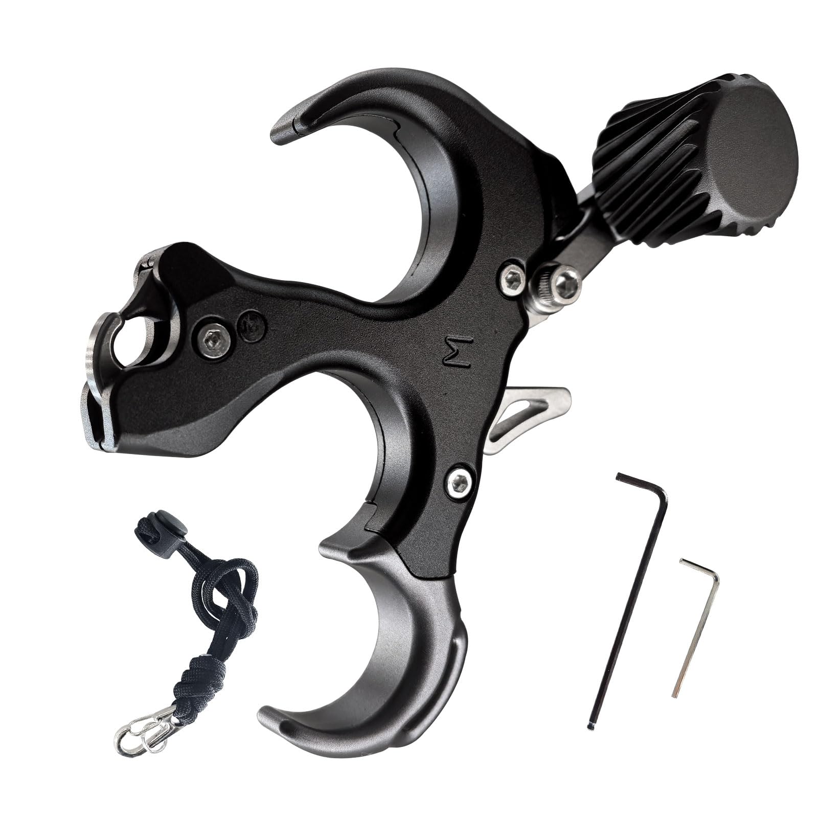 Photo 1 of Compound Bow Aid Releaser with Wrist Straps and Adjustment Tool,Archery Release Aids with 3 Thumb Release Adjustable,Aluminum Alloy Aids.for Left and Right Handers. (Black)