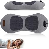 Zhaotingrui 3 in 1 Back Massager, Electric Lumbar Support Pillow Heat Vibration Massage Lower Back Spine Decompression Device, Light Gray