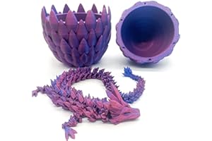 Flavery Dragon Egg - Surprise Egg Toy with Flexible Pearly Sheen Dragon, 3D Printed Gift Toy (12” Dragon-DE03)
