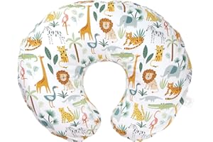 Boppy Nursing Pillow Cover, Colorful Wildlife, Cotton Blend, Fits The Original Support Boppy Pillow for Breastfeeding, Bottle