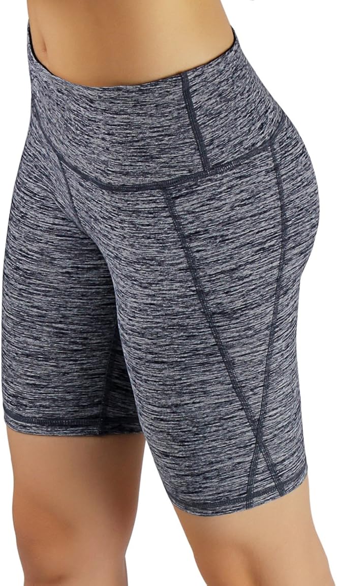 ODODOS Women's Yoga Short Tummy Control Workout Running Athletic Non See-Through Yoga Shorts with Hidden Pocket: Clothing