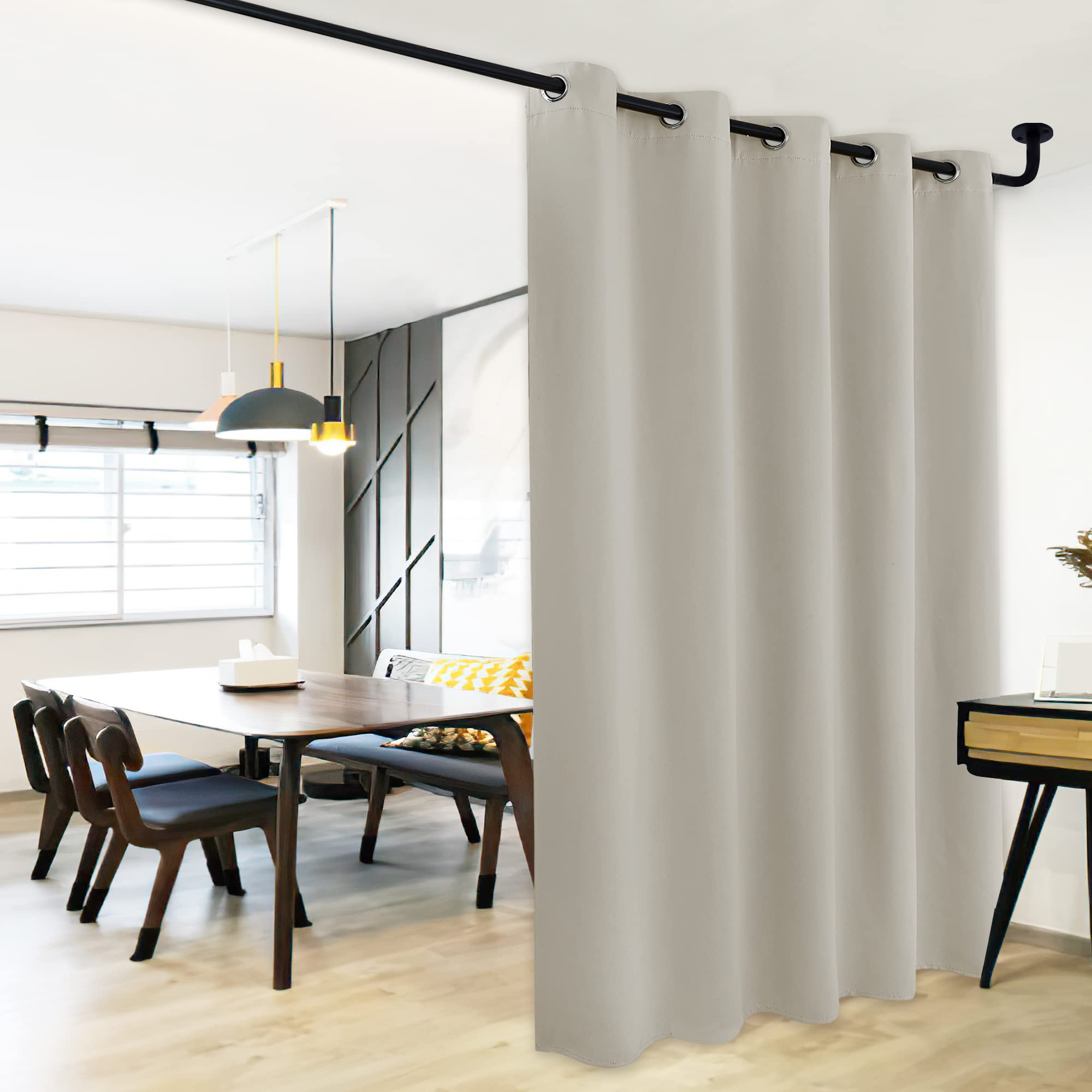 Photo 1 of NICETOWN Natural Bedroom Blackout Curtain Panel, 1 Panel, 70 x 84 inch, Privacy Window Thermal Insulated Blackout Drape/Drapery for Loft, Guestroom