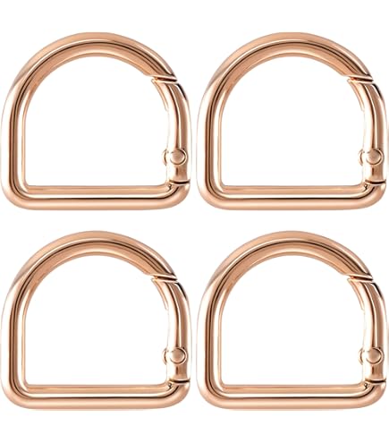 1 Inch Gold Spring Trigger Clip Buckles - 2 Pack O Rings For Purse Straps & Bag Making