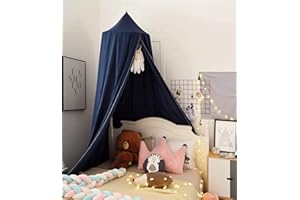 Bed Canopy, Round Dome Mosquito Net Indoor Outdoor Castle Hanging House Decoration Reading Nook Playing Home Decoration(Dark 