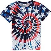 Sineeko Boys Girls 4th of July T-Shirt American Flag Tees Kids Toddler Short Sleeve Tee Shirts 4-10 Years