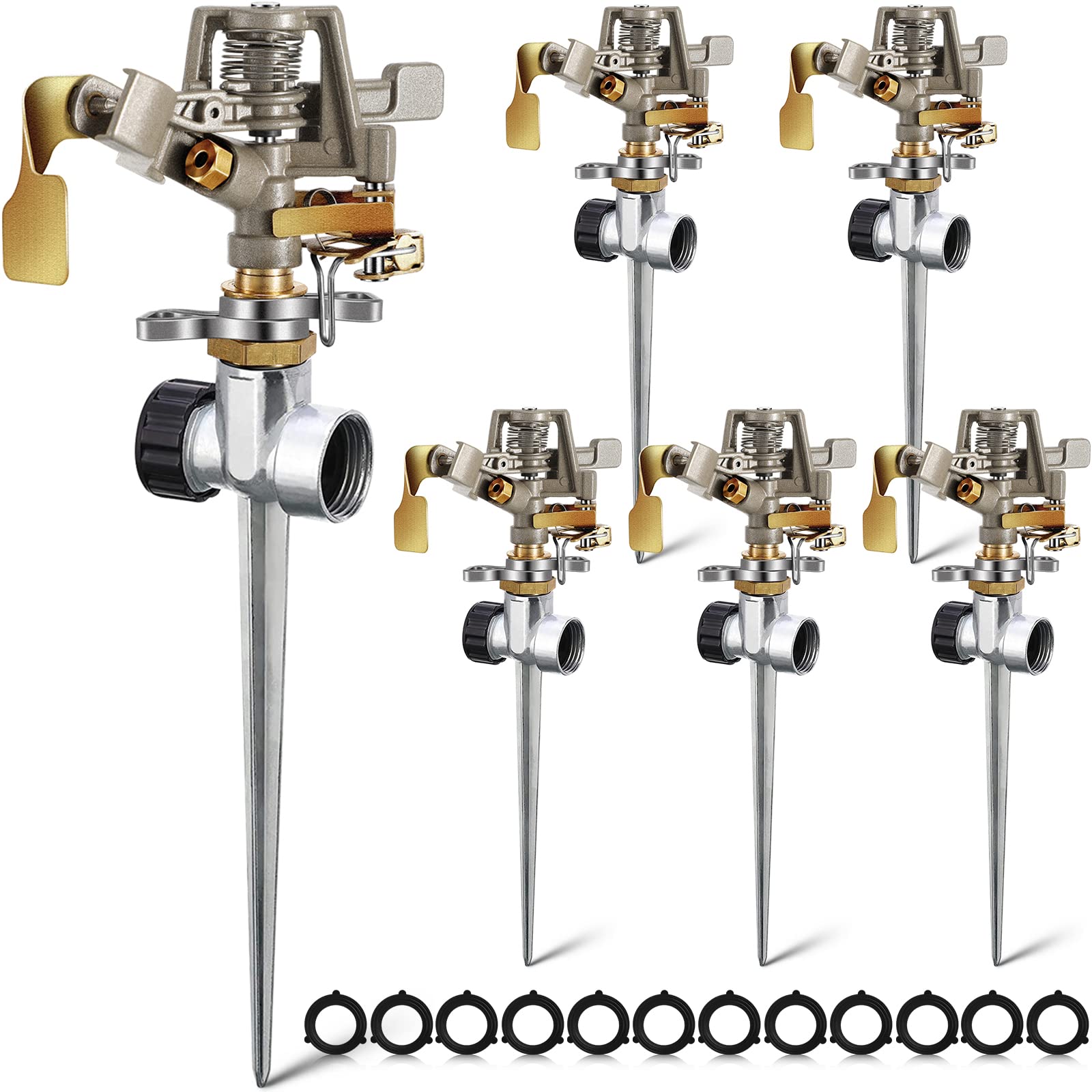 Hourleey Impact Sprinklers for Yard, Heavy Duty 360 Degree Rotating...