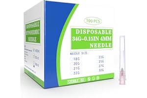 Meterbox 100 Pack 34 Ga 4mm Disposable Needles with Caps for Scientific and Industrial Dispensing Individually Wrapped
