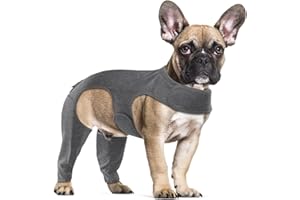 Yoolhamy Dog Surgery Recovery Suit, Dog Leg Wound Protector Brace, Comfortable Dog Elbow Protector Cone Alternative Prevent Licking Bite Long Sleeve Suits Leg Brace Support (Grey, S)