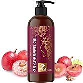 Pure Cold Pressed Grapeseed Oil - Hydrating Grapeseed Oil for Hair Skin and Nails Plus Carrier Oil for Essential Oils Mixing - Pure Grapeseed Oil for Skin Beauty DIYs and Facial Skin Care Products