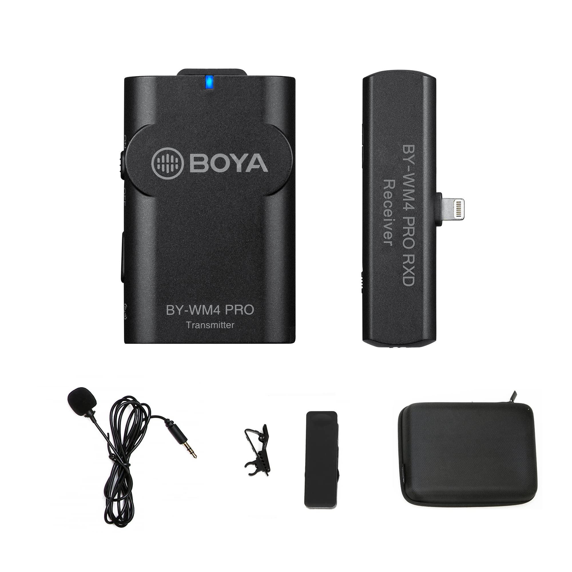 BOYA BY-WM4 PRO-K3 2.4GHz Wireless Microphone System Lightning Connector Compatible with iPhone/iOS Devices for Tiktok Podcast Facebook YouTube Live Stream Video Vlog