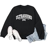 GXVUIS Ultrasound Technologist Sweatshirt for Women Sonography Casual Long Sleeve Crewneck Pullover Tops Sonographer Gift