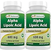 Best Naturals -- Alpha Lipoic Acid (ALA) - 600 mg (120 Count (Pack of 2))