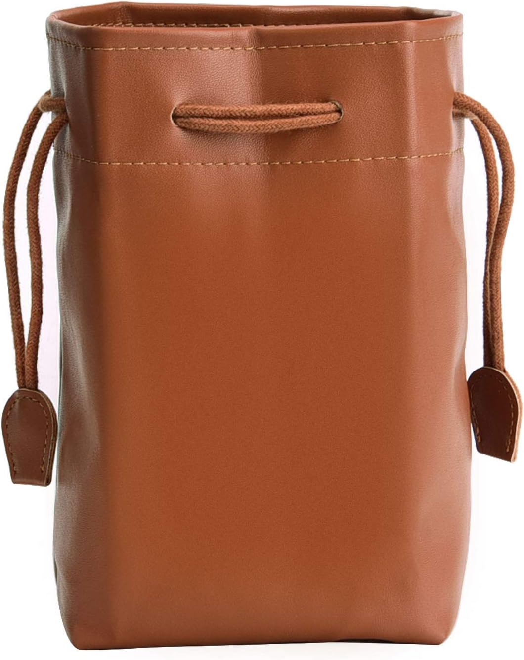 SUNMNS Retro PU Leather Drawstring Pouch Bag Compatible with Fujifilm Instax Mini 11 9 8 90 70 26 Instant Camera, Instant Film Printer and Kids Camera, Brown