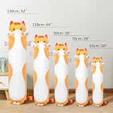 Mewaii 20in Long Cat Plush Pillow Orange Plushie Sleeping Hugging Toy view 3