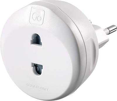 Go Travel EU Electric Shaver Adaptor 2 Pin To 2 Pin Plug Converter