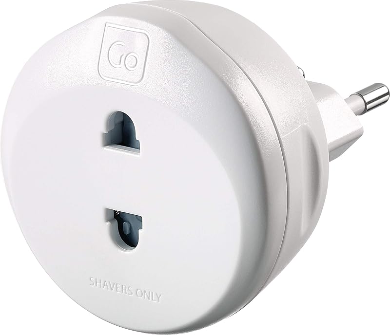 Go Travel EU Electric Shaver Adaptor 2 Pin To 2 Pin Plug Converter