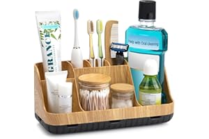 GFWARE Bathroom Organizers and Storage - Detachable 7 Slots Kids Electric Toothbrush and Toothpaste Holde Drainage for Bathroom Accessories Organization Counter Vanity Storage