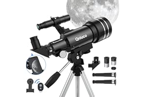 QNIUCO Telescope for Kids Adults Beginners, 70mm Aperture Refractor Telescopes for Astronomy Beginners, Portable Travel Telescope with Phone Adapter & Remote, Astronomy Gifts for Kids