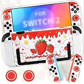 SoAegis Strawberry Cute Case for Nintendo Switch 2 | Split Design, Lightweight &amp; Portable, Anti-Scratch