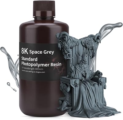 ELEGOO 8K Standard Photopolymer Resin 405nm UV Curing Space Grey 1000G