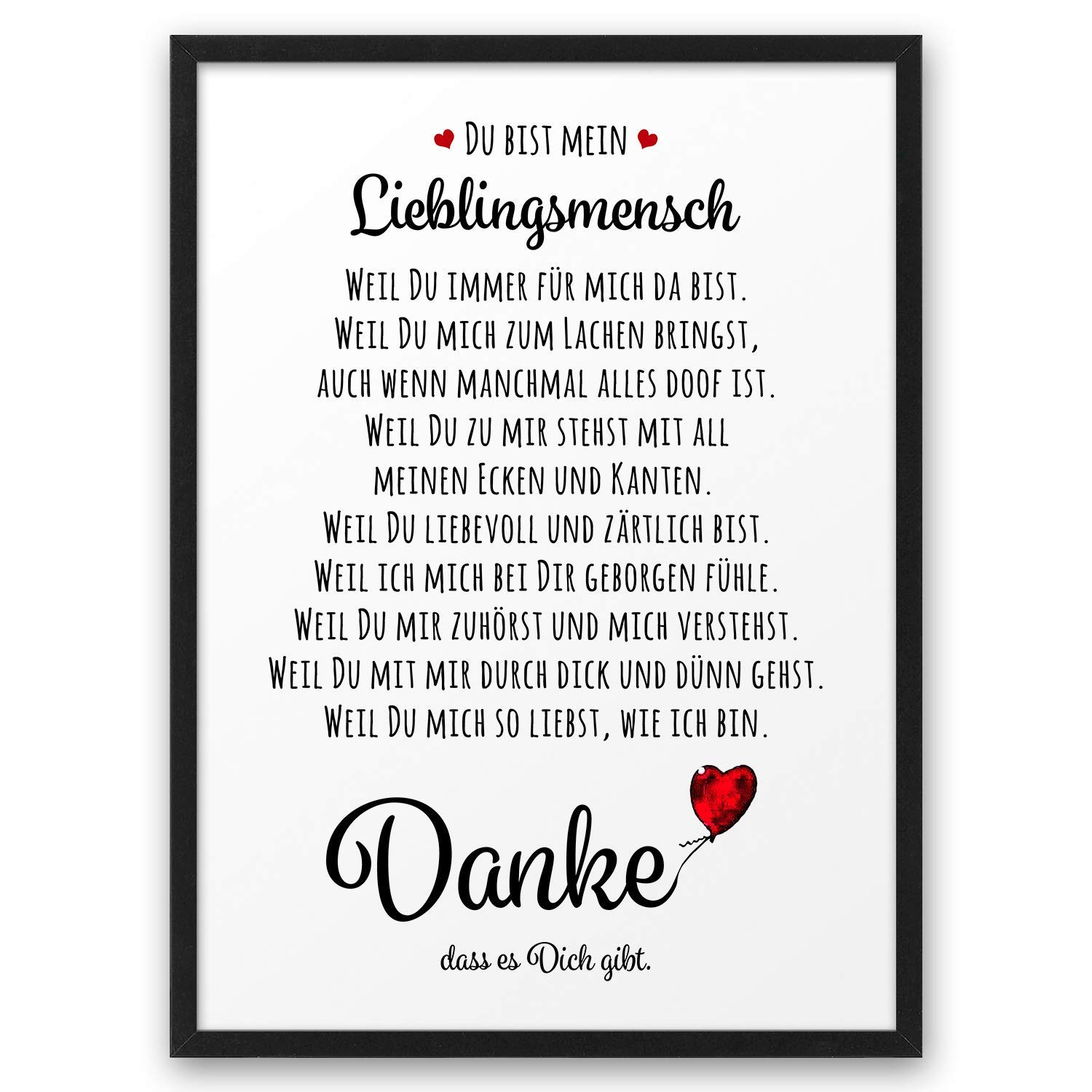 Danke Liebeserklarung Danksagung Abouki Kunstdruck Poster Bild Geschenk Idee Fur Sie Ihn Frauen Manner Freund Freundin Liebes Paar Ungerahmt Din A4 Amazon De Handmade