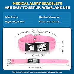 Theluckytag Medical Bracelets for Men Women with QR